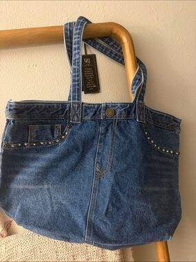 DG2 by Diane Gilman Blue Denim Studded Tote